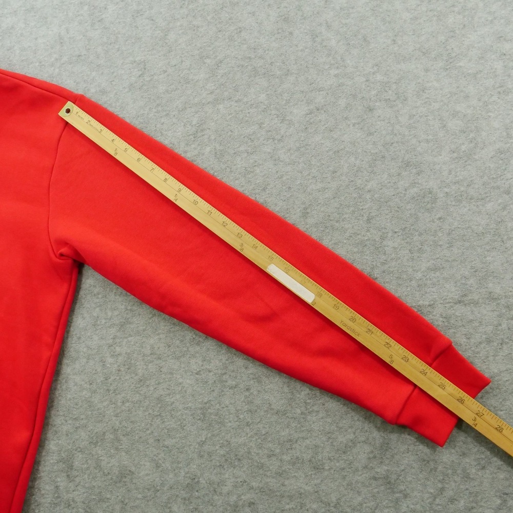 Adidas Sweater Hoodie Mens Large Red Essentials Fleece Hooded Logo New - Picture 11 of 11